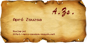 Apró Zsuzsa névjegykártya